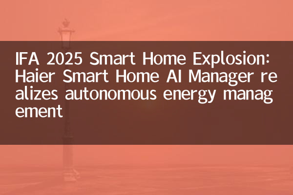 IFA 2025 Smart Home Explosion: Haier Smart Home AI Manager erkennt das autonome Energiemanagement