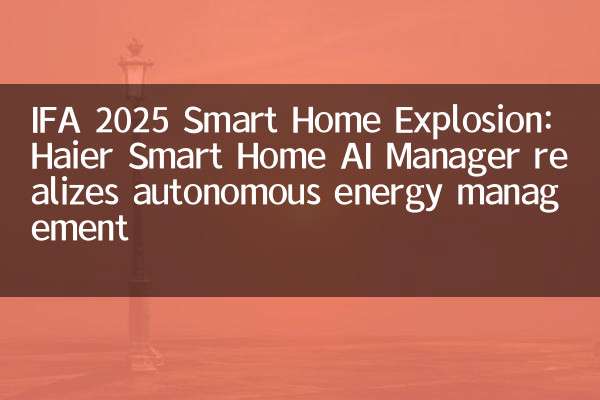 IFA 2025 Smart Home Explosion: Haier Smart Home AI Manager realizes autonomous energy management