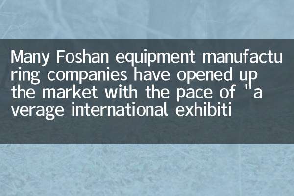 Many Foshan equipment manufacturing companies have opened up the market with the pace of 