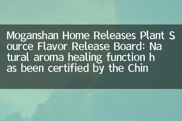 Moganshan Home Releases Plant Source Flavor Release -Board: Naturaloma -Heilungsfunktion wurde von der chinesischen Akademie der Wissenschaften zertifiziert
