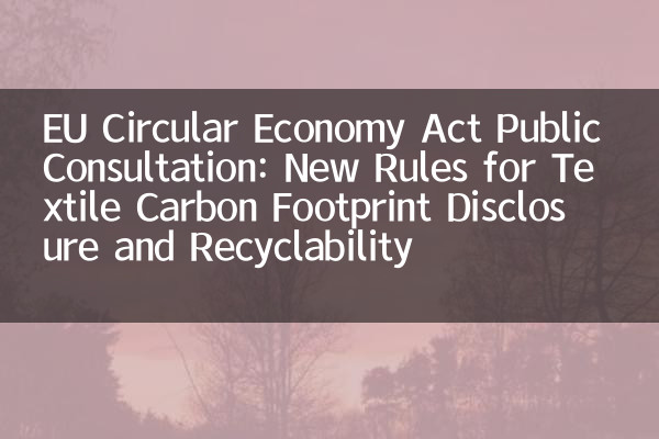 Öffentlicher Konsultation des EU Circular Economy Act: Neue Regeln für die Offenlegung von Footprint und Recyclierbarkeit von Textilen CO2 -Fußabdruck