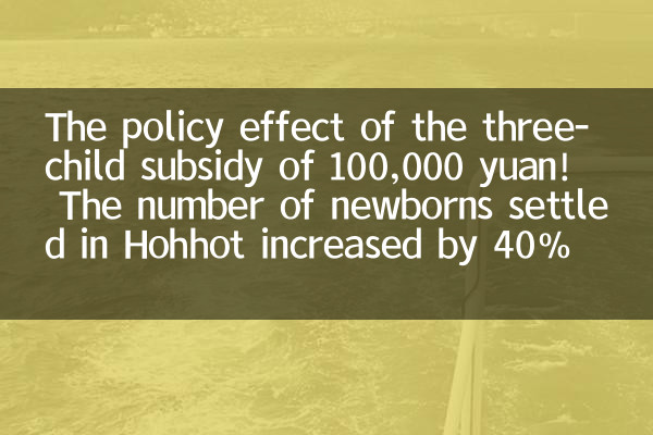 The policy effect of the three-child subsidy of 100,000 yuan! The number of newborns settled in Hohhot increased by 40% month-on-month