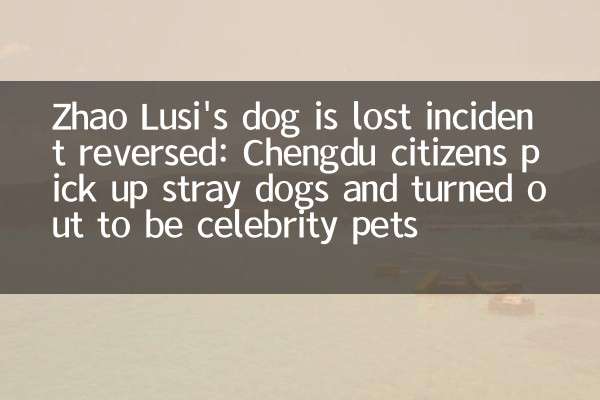 Zhao Lusi's dog is lost incident reversed: Chengdu citizens pick up stray dogs and turned out to be celebrity pets
