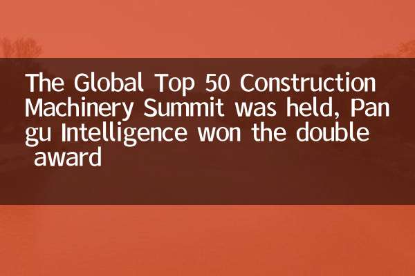 The Global Top 50 Construction Machinery Summit was held, Pangu Intelligence won the double award