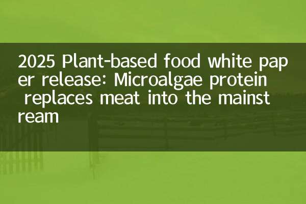 2025 Plant-based food white paper release: Microalgae protein replaces meat into the mainstream