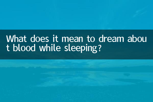 Cosa significa sognare sangue mentre si dorme?