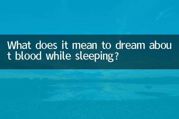 Was bedeutet es, im Schlaf von Blut zu träumen?