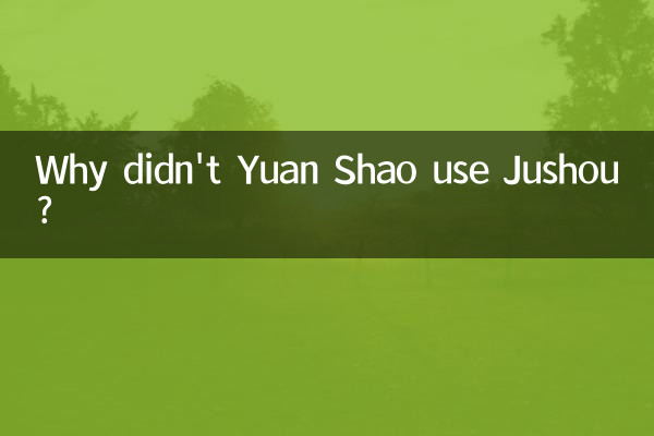 Why didn't Yuan Shao use Jushou?