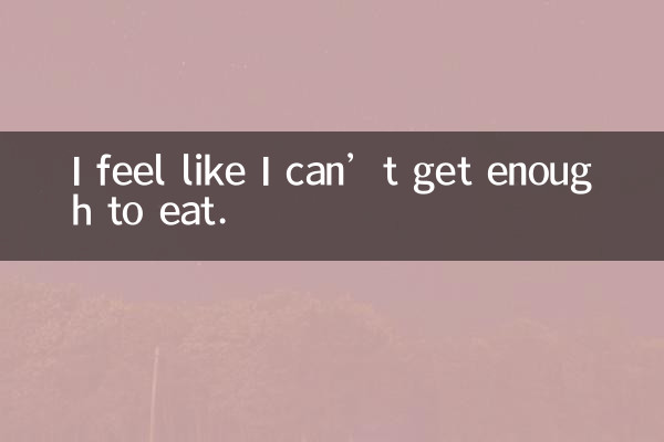 I feel like I can’t get enough to eat.