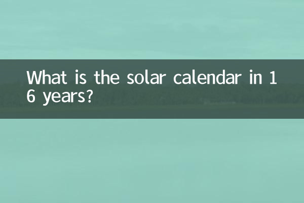 16 বছরে সৌর ক্যালেন্ডার কি?