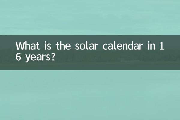 16 বছরে সৌর ক্যালেন্ডার কি?