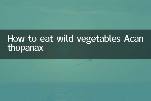 Como comer vegetais silvestres Acanthopanax
