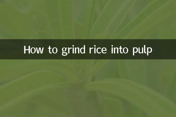 Come macinare il riso in polpa