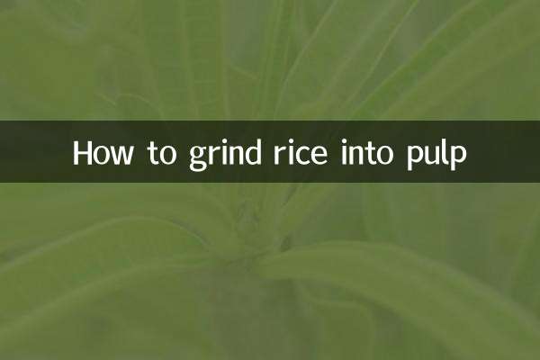 Come macinare il riso in polpa