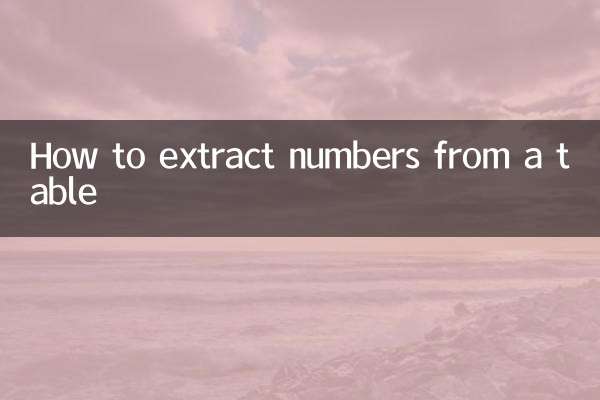 테이블에서 숫자를 추출하는 방법