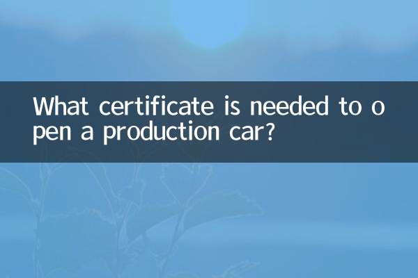 What certificate is needed to open a production car?