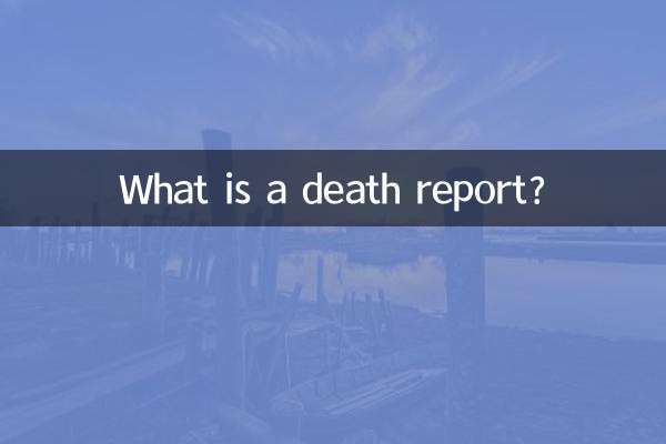 What is a death report?