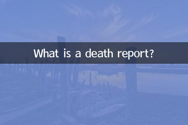 What is a death report?