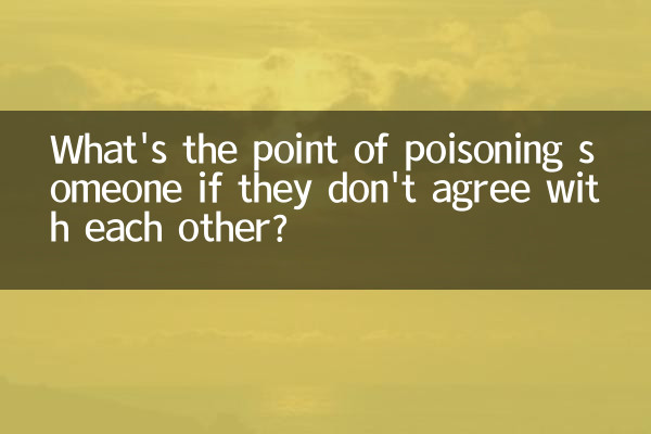 Welchen Sinn hat es, jemanden zu vergiften, wenn er nicht einer Meinung ist?
