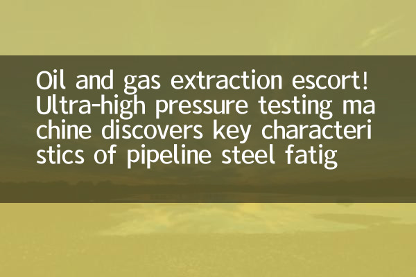 ¡Escolta de extracción de petróleo y gas! Una máquina de pruebas de presión ultraalta descubre las características clave de la vida útil de la fatiga del acero de las tuberías