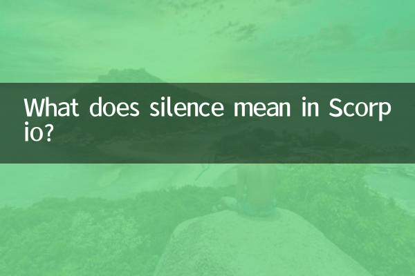 天蝎座沉默代表什么