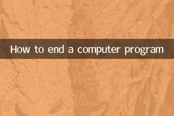 怎么结束电脑程序运行