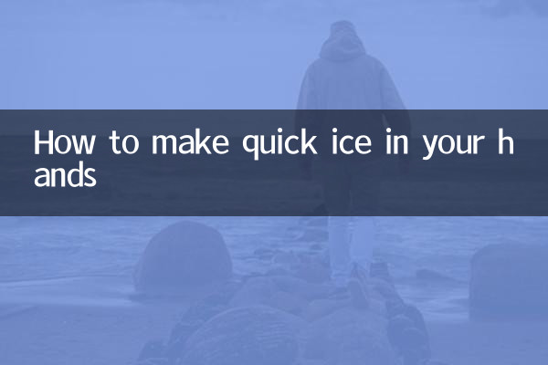 Cómo hacer hielo rápido en tus manos.