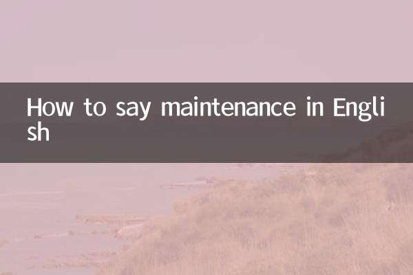 How to say maintenance in English
