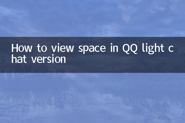 QQ লাইট চ্যাট সংস্করণে কীভাবে স্থান দেখতে হয়