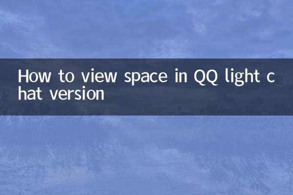 QQ লাইট চ্যাট সংস্করণে কীভাবে স্থান দেখতে হয়