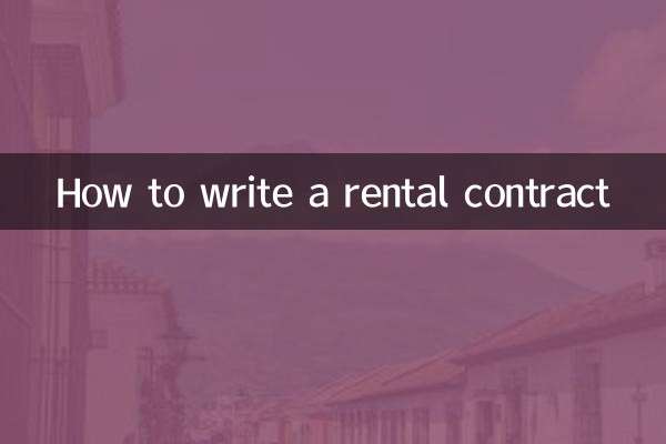 How to write a rental contract
