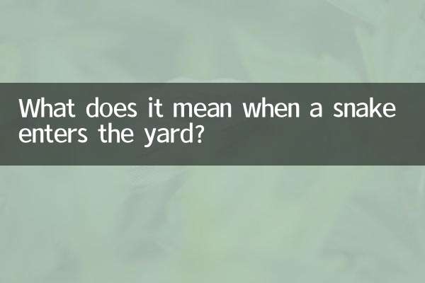 Qu'est-ce que cela signifie lorsqu'un serpent entre dans la cour ?