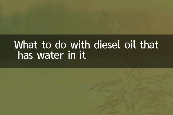 Was tun, wenn es Wasser in Diesel gibt