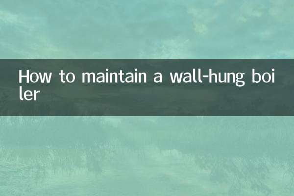 벽걸이 보일러를 유지 관리하는 방법
