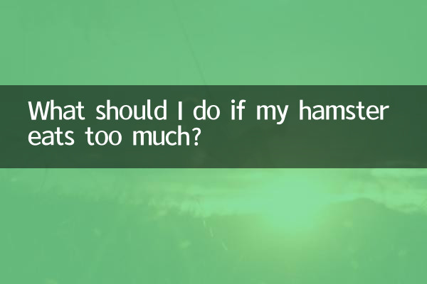 اگر میرا ہیمسٹر بہت زیادہ کھاتا ہے تو مجھے کیا کرنا چاہئے؟