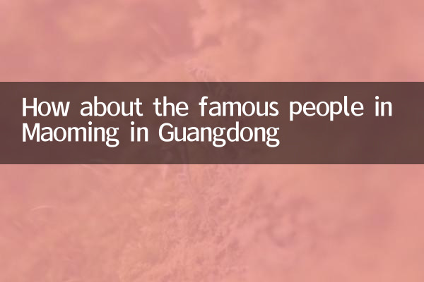 ¿Qué tal la gente famosa en Maoming en Guangdong?