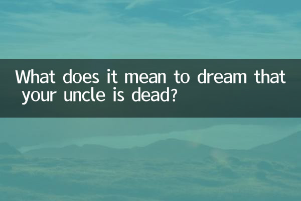 Was bedeutet es zu träumen, dass Ihr Onkel tot ist?