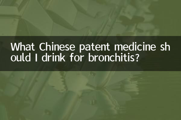 Quel médicament breveté chinois dois-je boire contre la bronchite ?