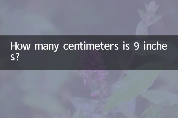 ¿Cuántos centímetros son 9 pulgadas?