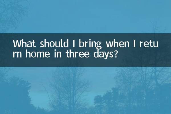 O que devo levar quando voltar para casa em três dias?