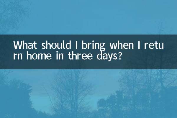 O que devo levar quando voltar para casa em três dias?