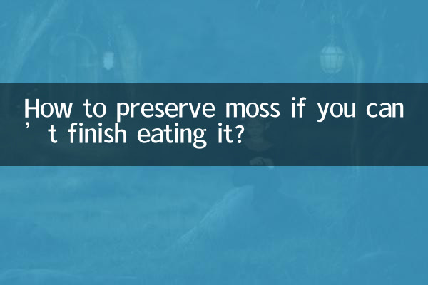 How to preserve moss if you can’t finish it?
