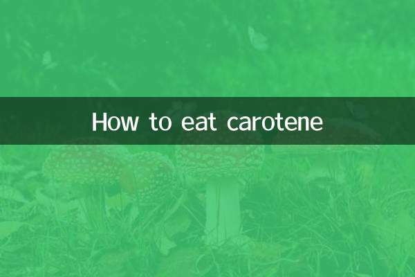 카로틴을 먹는 방법