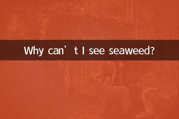 Pourquoi ne puis-je pas voir les algues ?