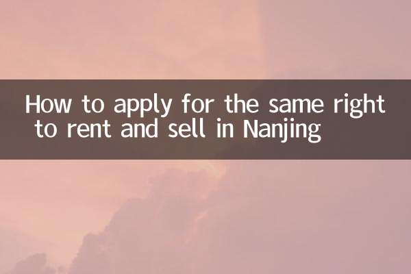 How to apply for the same right to rent and sell in Nanjing