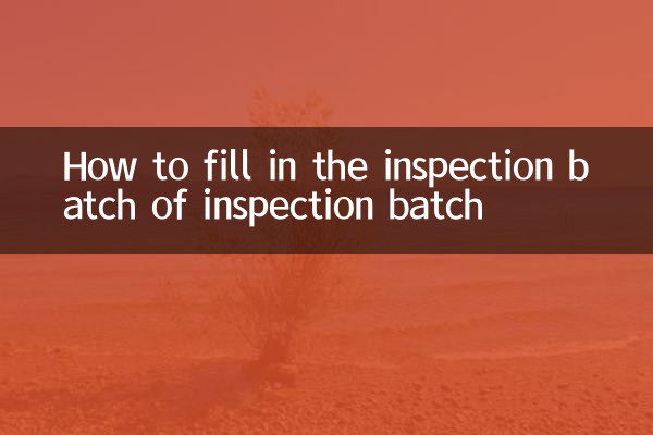 How to fill in the inspection batch of inspection batch