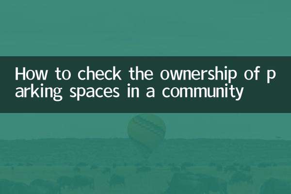 커뮤니티에서 주차 공간의 소유권을 확인하는 방법