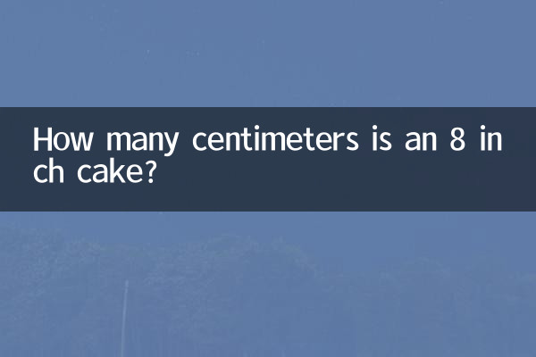 How many centimeters is an 8 inch cake?