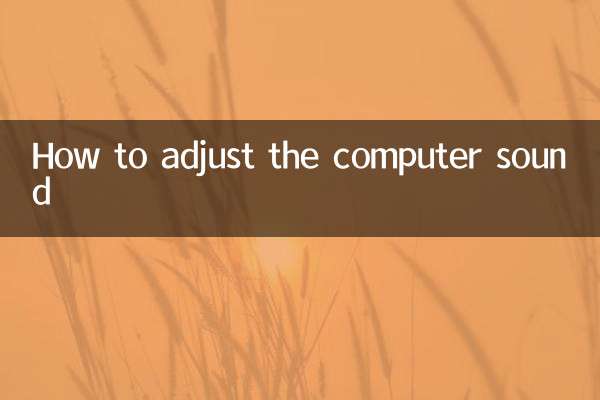 How to adjust the computer sound