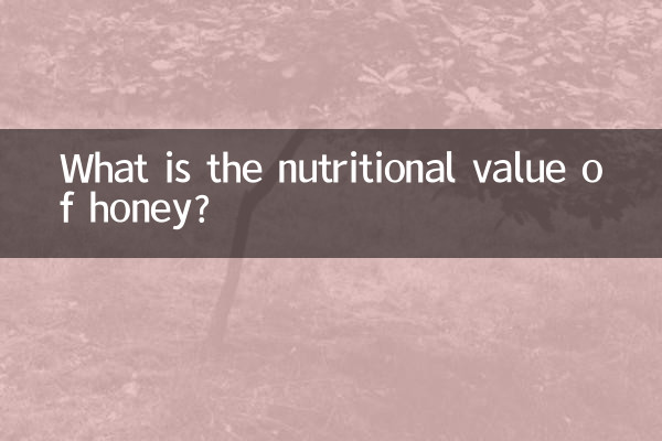 Qual è il valore nutrizionale del miele?